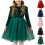 Mädchen langes Samtkleid mit Rüschen, Pailletten und Tüll 4