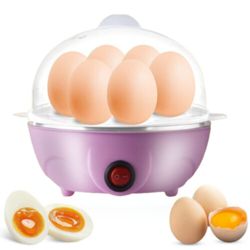 Mini Electric Egg Cooker Pink 6-Egg Auto Shut-Off