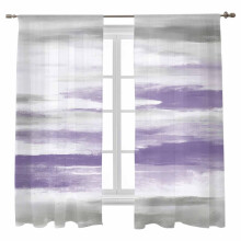 Purple Grey Sheer Curtains 72" L, Abstract Retro Ombre Mottled Texture, Farmhouse Light Filtering Voile Drapes, Rod Pocket, 52"W x 72"L, 2 Panels