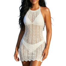 Women's Crochet Swimsuit Bikini Cover-Up, Hollow-Knit,