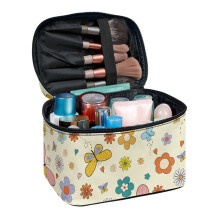 Travel Makeup Bag with Brush Slots Durable Cartoon Design
