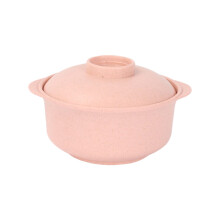 Wheat Straw Microwave Noodle Bowl with Lid, Unbreakable Lightweight Rice Bowl, Instant Noodles Bowls Soaking Bowls, Dishwasher Safe, Pink