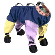 Waterproof Dog Boots with Suspenders, All-in AntiSlip DogPaw Protector with Adjustable DirtyProof Pants for Small Medium Large Dogs