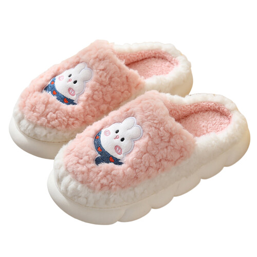 Women's Soft-Bottom Heightening Rabbit Slippers Pink1Pair 2
