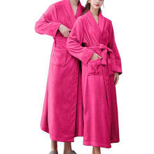 Women's Terry Cloth Bathrobe Double Pockets Soft Warm