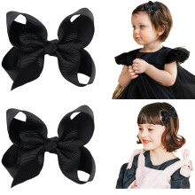 Hair Bows for Girls Alligator Clips Grosgrain Ribbon Solid