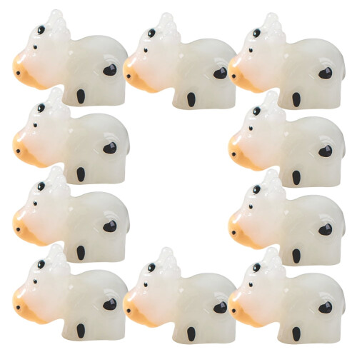 Mini Cow Figurines Resin Multi-Colored 10Pcs