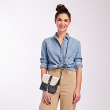 crossbody wallet purse quilted handbag Black 1Set multi-functional