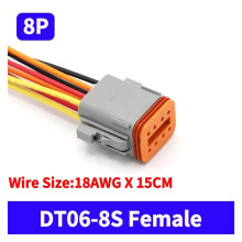 DT Connector With15cm Wiring Harness DT06-2S/DT04-2P 2P 3P 4P 6P 8P 12P Waterproof Electrical Connection Automotive Plug