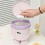 Desktop trash can with lid pink cartoon design small 1