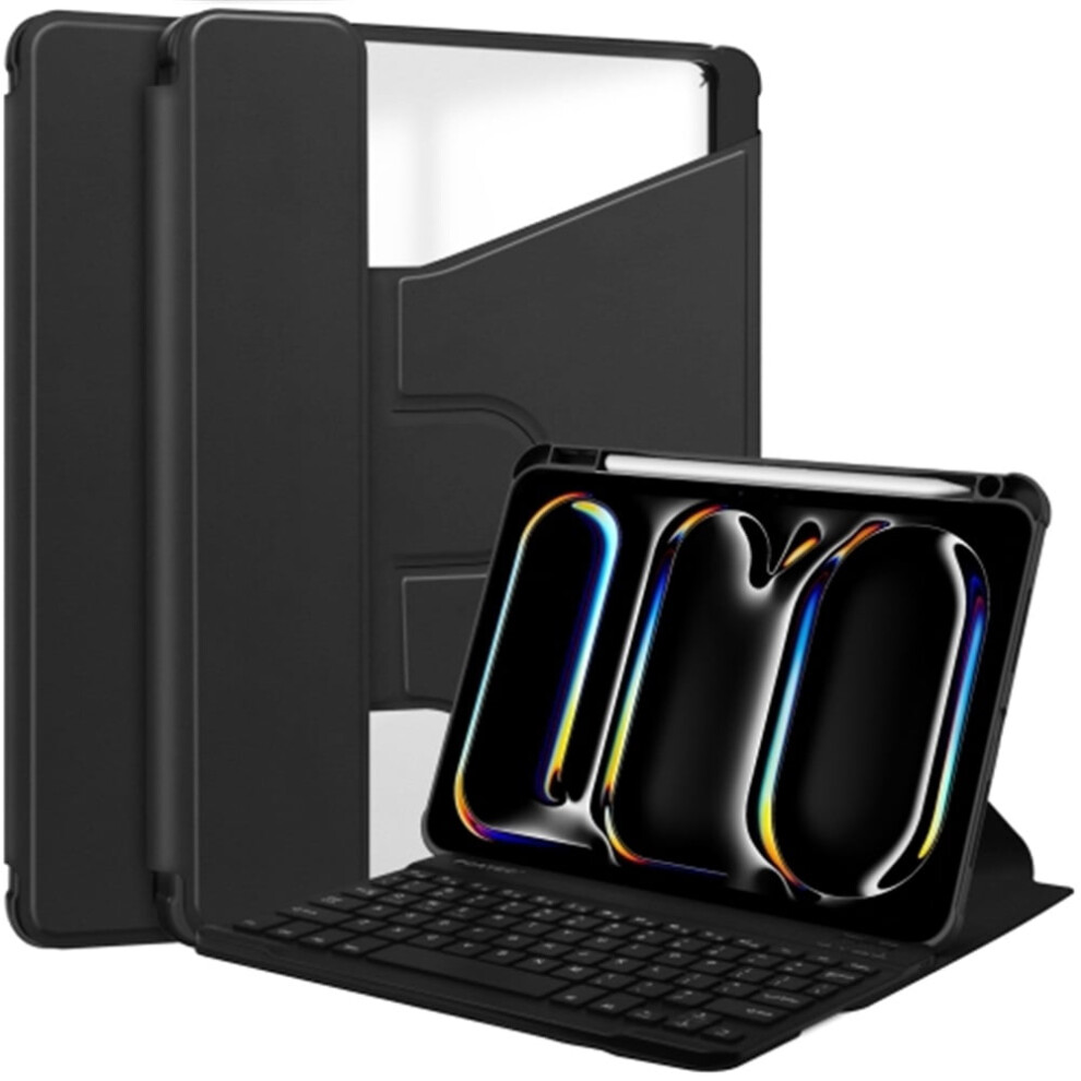 Ipad Pro 11 (2024) Smart Leather Case With Keyboard, Black 908436796033
