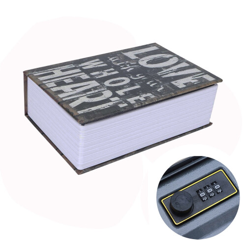 Simulation Dictionary Book Money Box with Combination Lock – Disguised Book Safe for Secure Valuables Storage