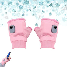 Portable Rechargeable Heated Fingerless Gloves with Digital Display, Compatible with Typing, for Women & Men