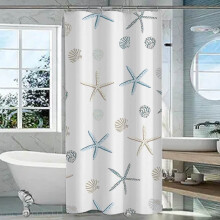 PEVA Shower Curtain Set - Waterproof Bathroom Liner with Hooks (Mildew Resistant, Quick Dry Fabric, Standard Size 72x72 Inch for Tub)