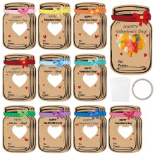 Christmas Gift Cards with Heart-Shaped Plastic Stones,