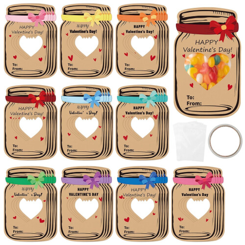 Christmas Gift Cards with Heart-Shaped Plastic Stones,