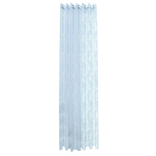 Chiffon Curtains Blue Transparent Eyelet Panel 1