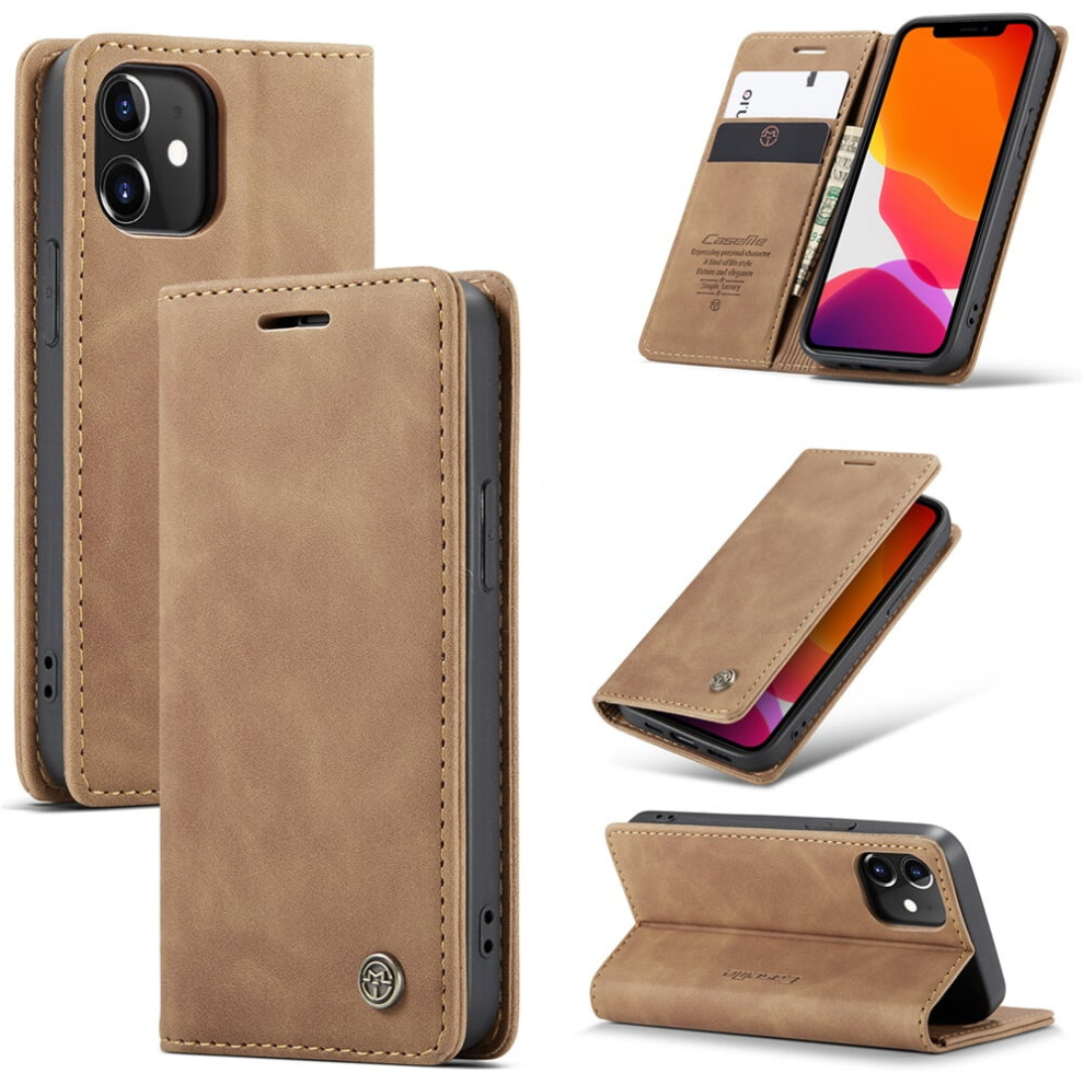 Caseme Leather Flip Wallet Case For Iphone 12 Â Brown 971050727530
