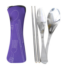 Camping Utensils 3Pcs Set, Stainless Steel Fork Spoon Lightweight Portable Cutlery for Outdoor, Hiking & Travel, Essentials for Camping Gear