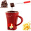 Ceramic Fondue Mug with Forks and Candle Warmer 1pc 1