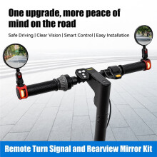 Universeller Scooter-Blinkersignal-Griff für ZT3/E3/F3/9 Scooter/Fahrrad Konvexer Rückspiegel + Blinksignal Schwarz