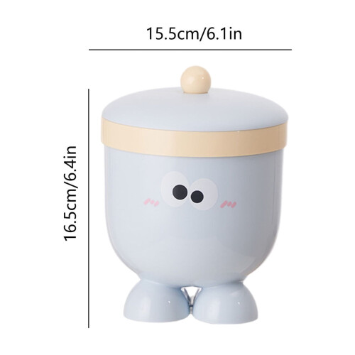 Mini poubelle de bureau à couvercle basculant bleue 2