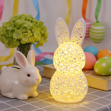 3D Printed Hollow Easter Rabbit Night Light 5inch Cute Rabbit Desk Table Lamp Home Room Holiday Party Decoration Holiday Festival Gifts