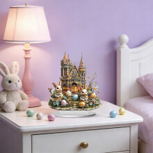 1PC Easter Ornament, 2D Printed Acrylic Decor for Office, Desk, Shelf, Dining Table – Easter Themed (X)