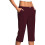 Women's Stretch Capris with Pockets, Wine, Size 2XL 1