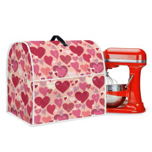 Washable Polyester Stand Mixer Cover with Top Handle, Compatible with 6-8 Quart Mixers, Love Heart Design