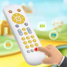 Baby TV Remote Toy with Sound Light Music Teether for 6-24