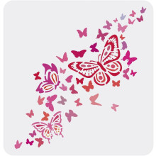 Butterfly Drawing Painting Stencils Templates (11.8x11.8inch) Plastic Butterfly Stencils Decoration Square Butterfly Stencils DIY