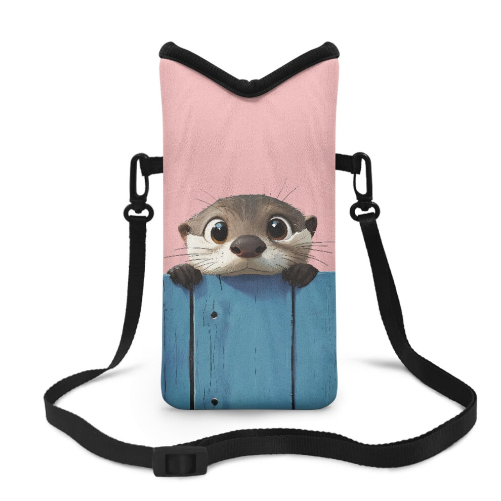 Neoprene Crossbody Phone Bag 4X8" Adjustable Strap Otter 971050728971