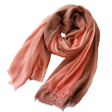 Cotton Linen Fashion Scarf,Gradient Two-tone Four Season Scarf Shawl Beach Gauze,Long Lightweight Travel scarf 75"35"