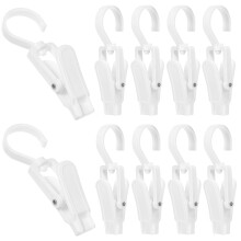 10pcs Laundry Clips Closet Clothes Hanging Clips Swivel Clips With Hooks Towel Clips Hat Clips Curtain Hooks Closet Organizer