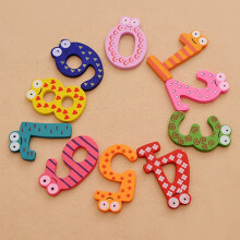 Wooden Fridge Magnet Numbers 0-9 Set 10 Pieces