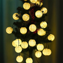 4.9Ft Warm White Lantern String Lights, 10 LED Plug-in Outdoor Xmas Decor—Compatible with US Outlets