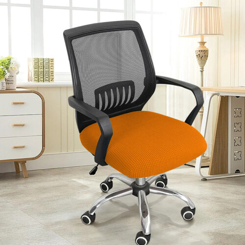 Housse de chaise croisée orange douce et élastique 1