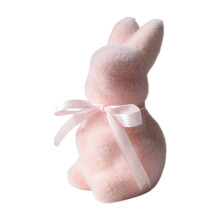 Easter Flocked Bunny Figurine 3.8 in 3 Colors