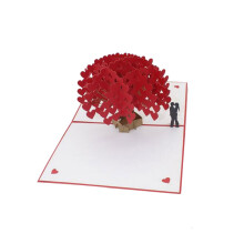 Anniversary Cards 3D Love Tree Hearts Couple for Wife, Husband, Her, Him, Couple, Wedding Card, Romantic Love Greeting Card, Happy Mothers Day Card