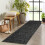 Modern abstract runner rug washable non-slip 2x6 ft black 2