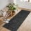 Modern abstract runner rug washable non-slip 2x6 ft black 3