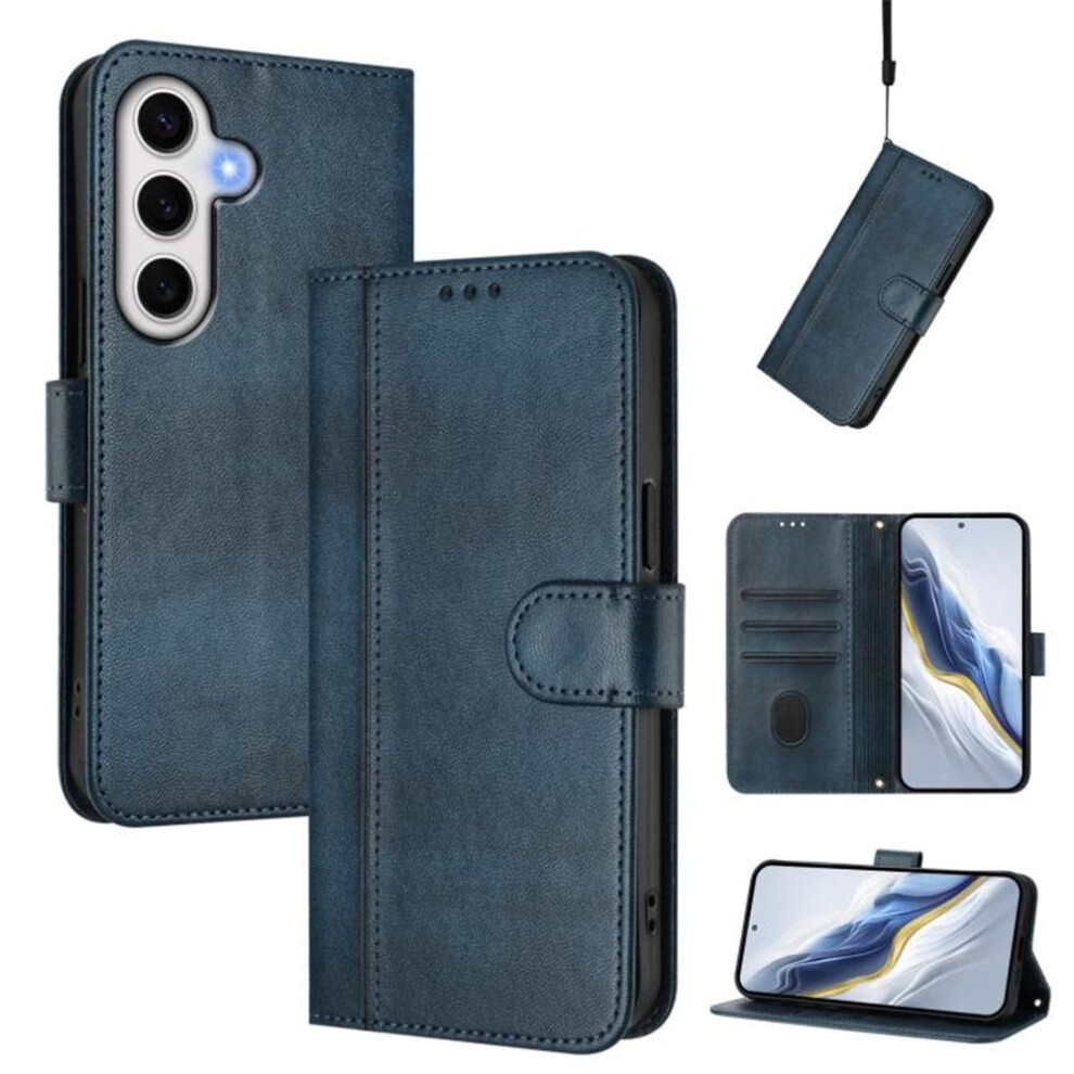 Samsung Galaxy S23 Fe 5G Wallet Flip Case Dark Leather Blue 971050727912