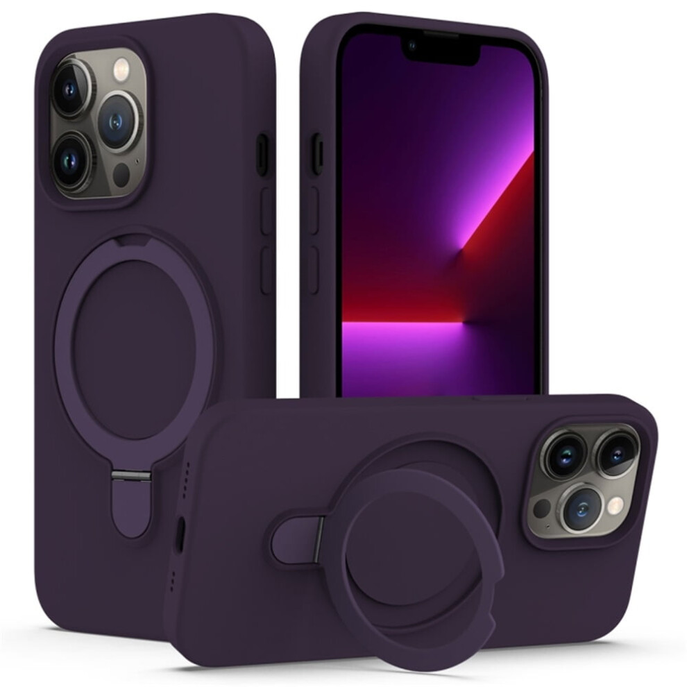 Iphone 14 Pro Max Magnetic Liquid Silicone Case Purple 971050395357
