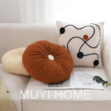 Xoxingysm Cushion Simple Solid Color Window Mat Futuan Dining Chair Office Cushion Sofa Round Backrest Soft Skin Not Easy to Deform