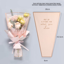 Flower Packaging Bags Waterproof Gold Border 50 Pcs