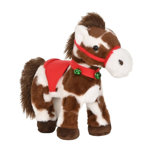 Electric Plush Horse Interactive Toy Red Saddle Green Bell