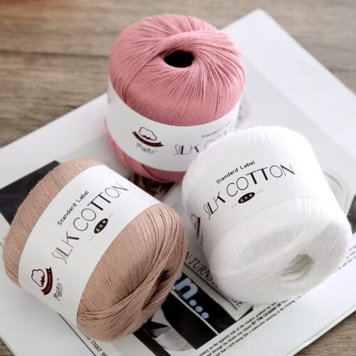Cotton Yarn for Crocheting and Knitting Solid Color Soft 1