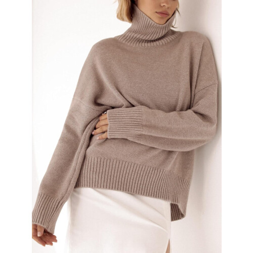 Women's Turtleneck Sweater Chunky Knit Pullover 2