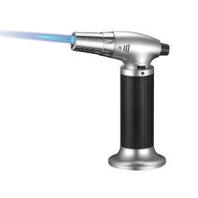 Refillable Butane Torch Lighter, Metal Lighter Direct Blast Flameproof Outdoor Barbecue Kitchen Baking Lighter, Gift for Man Father